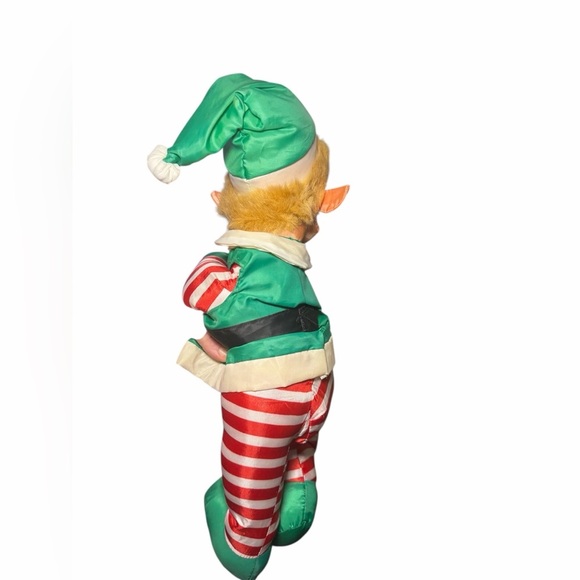 Vintage 2002 ABC Distributing Nylon Elf Soft Puff Red Striped Legs Arms 17" Tall - Picture 3 of 5